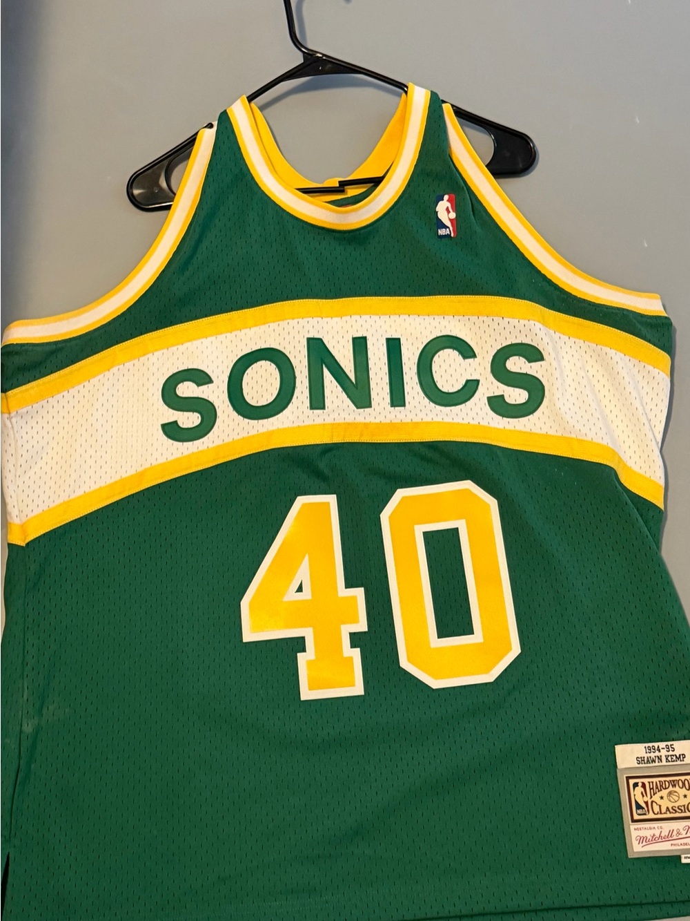 Seattle SuperSonics #40 Hardwood Classics NBA Jersey - Green/Yellow/White